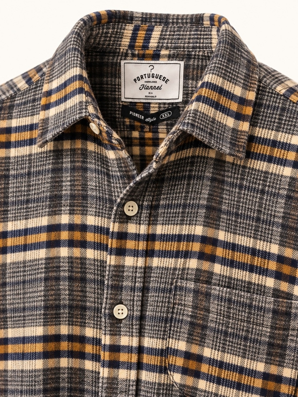 Portuguese Flannel Men's Yellow & Navy Plaid Button-Down Shirt